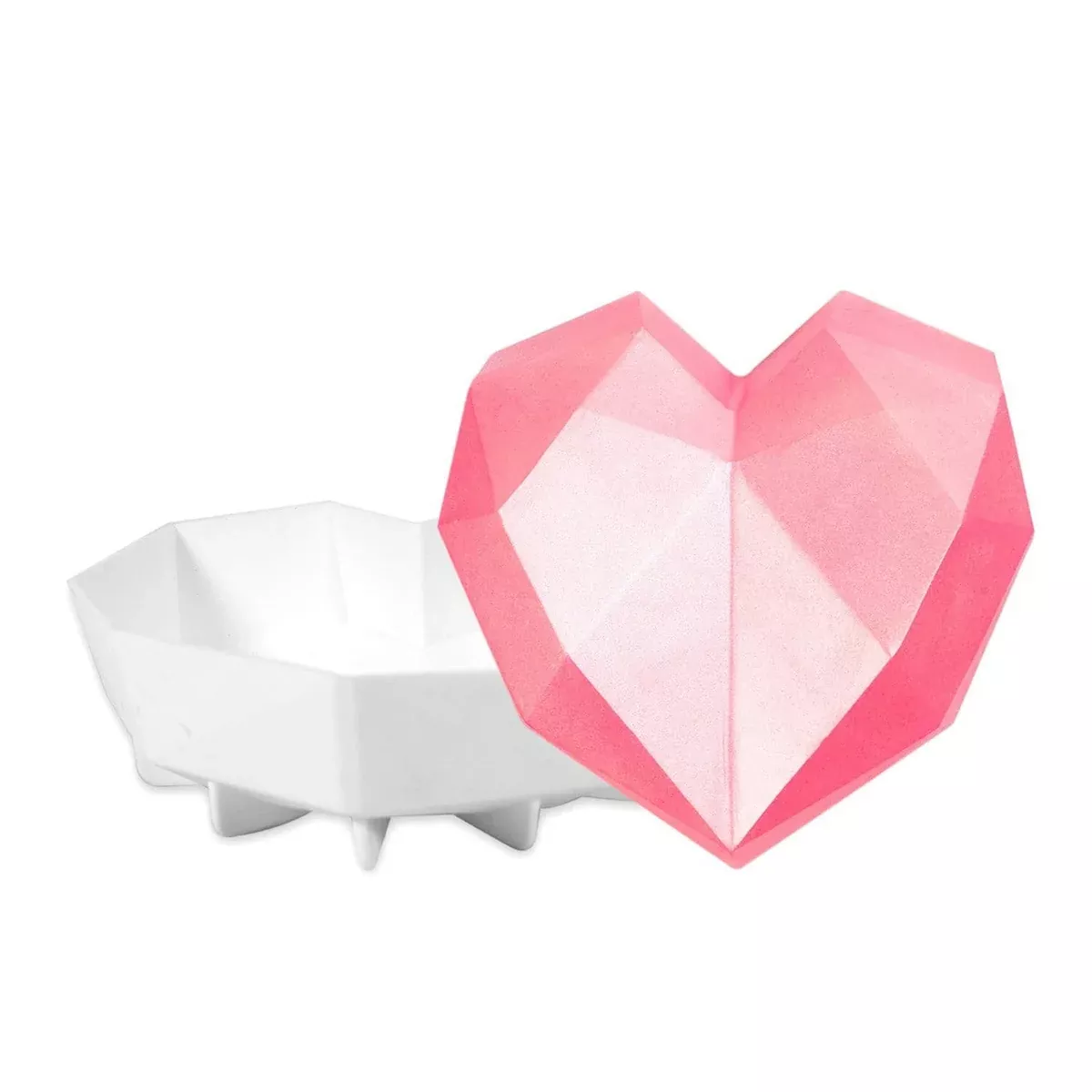 1 Diamond Geo Heart Chocolate & Cake Mold