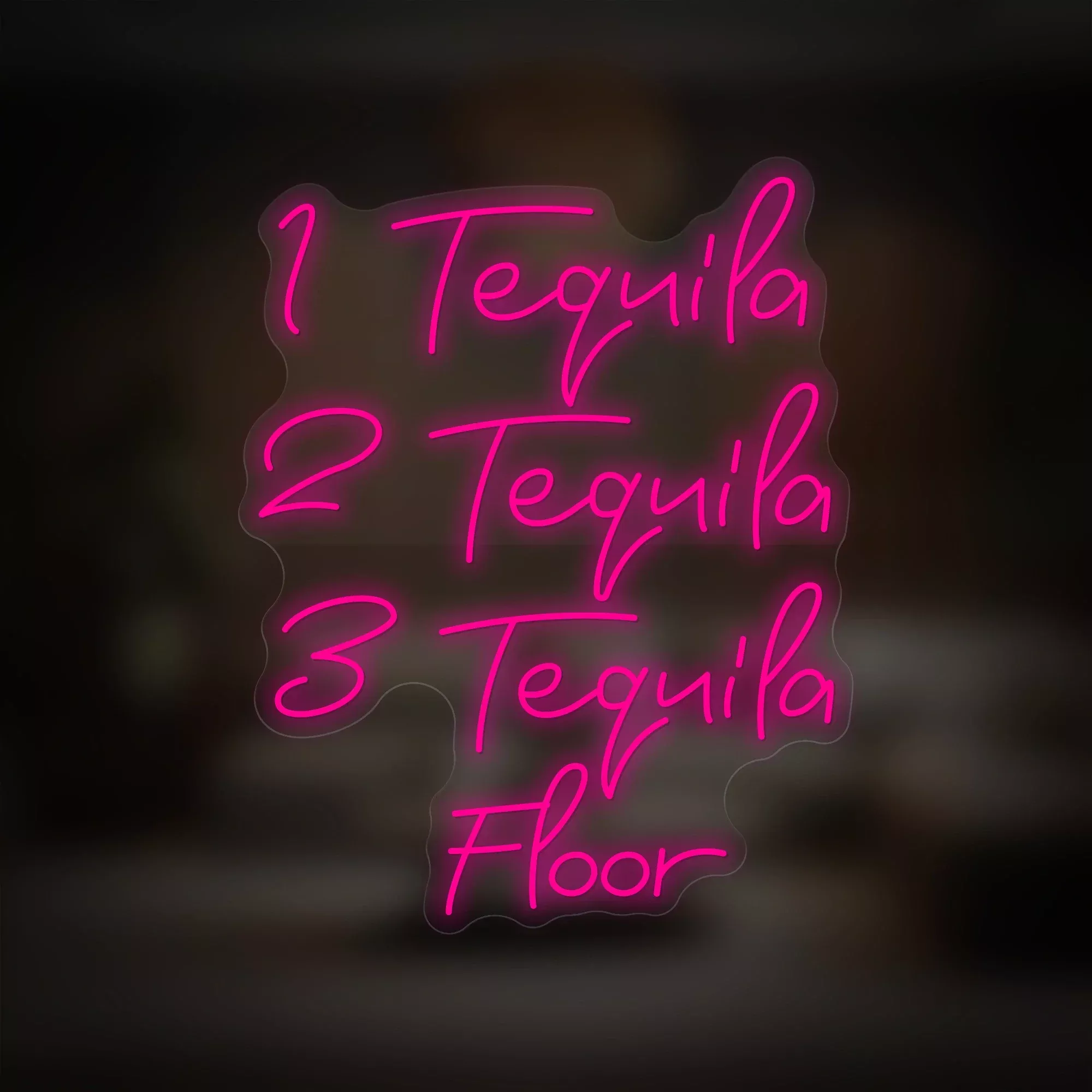 1 Tequila 2 Tequila 3 Tequila Floor Neon Sign