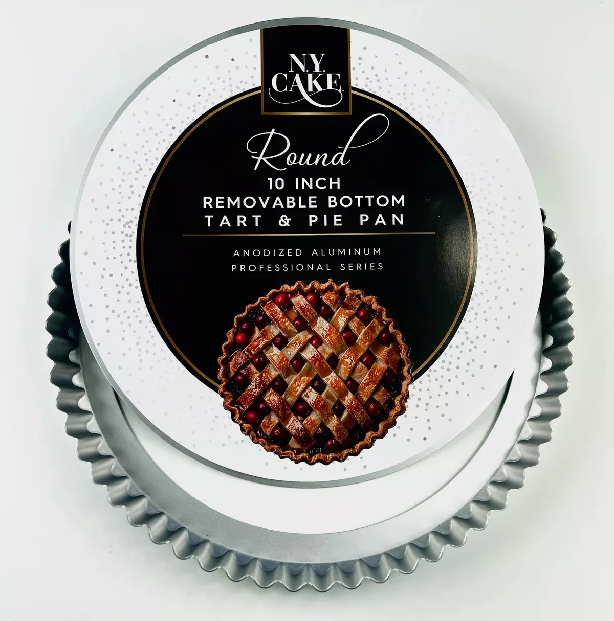 10 Inch Tart Pan with Removable Bottom | Aluminum Fluted Tart Pan | NY Cake