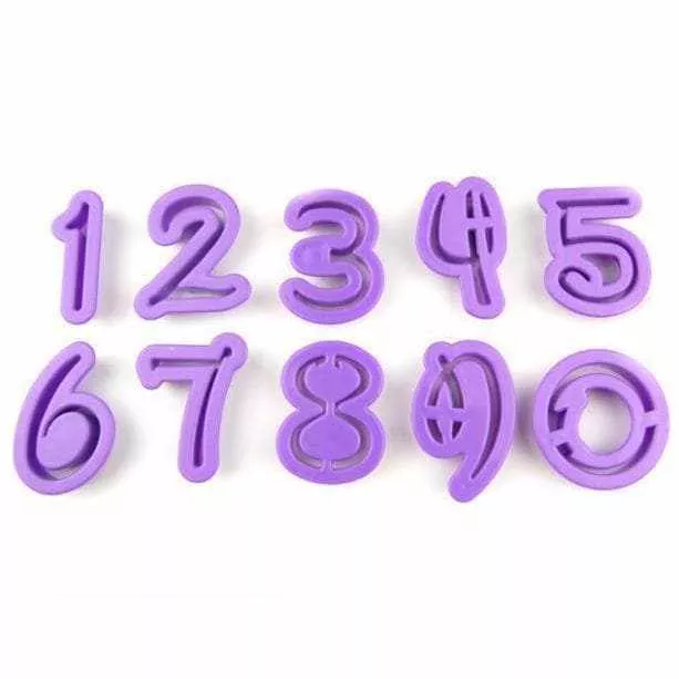 10 PC Set Font Numbers Cutout Sugarcraft Cutters