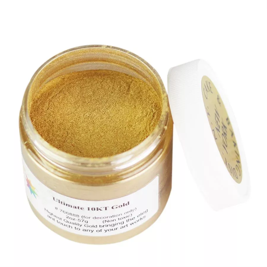 10K Gold Luster Dust – Metallic Cake Decorating Dust, 2 oz