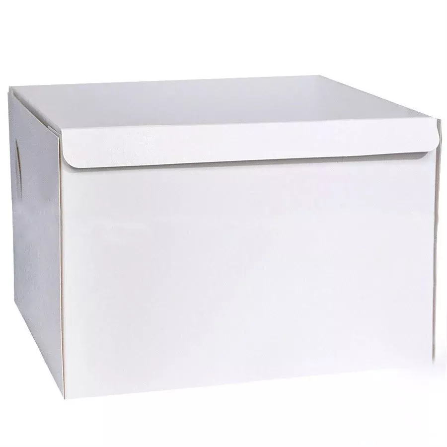 12x12x8 White Cake Box | Tall Single Piece Bakery Cake Box