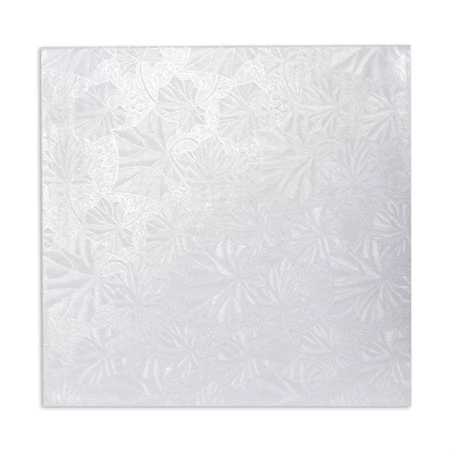 16" White Square Cake Drum Board, 1/2" Thick
