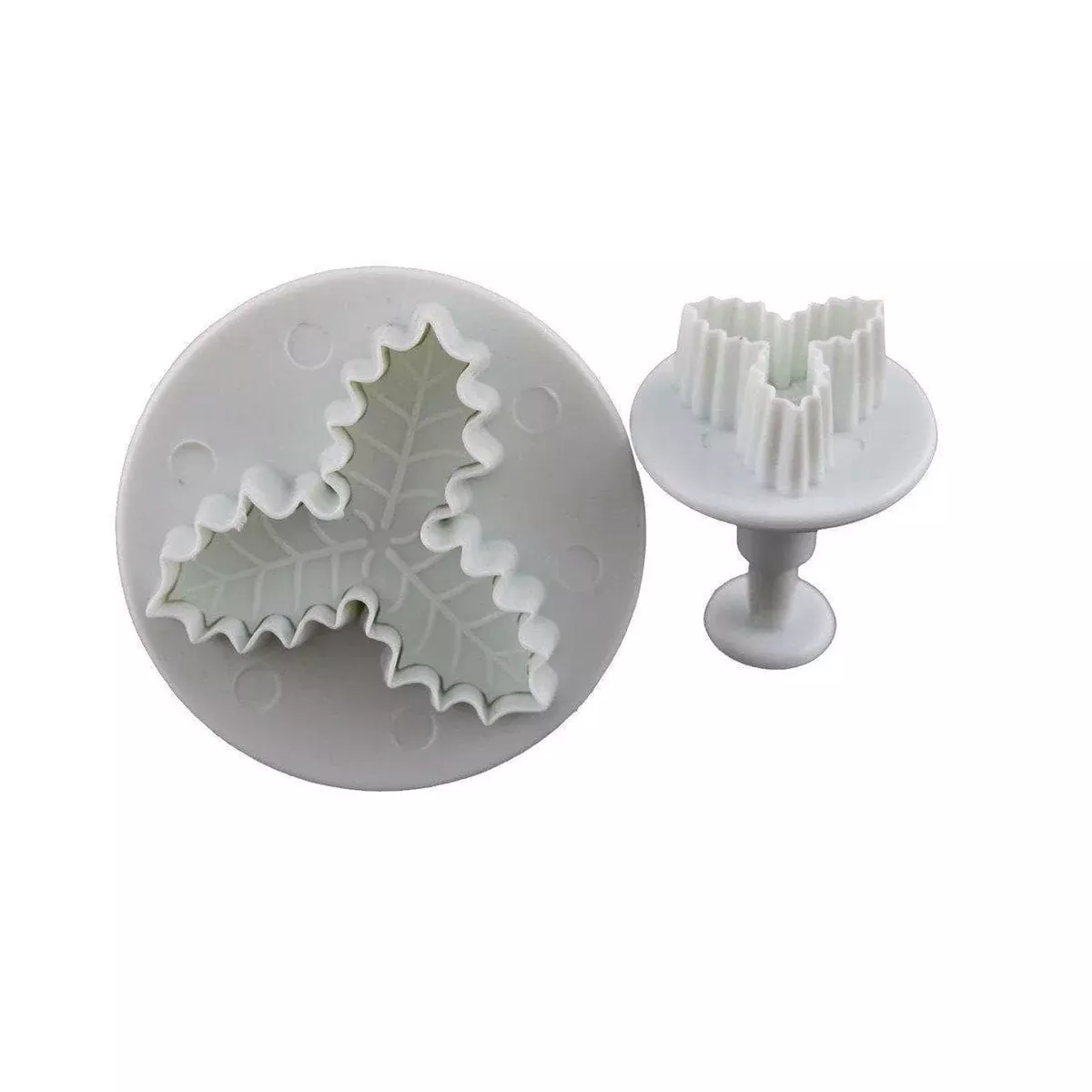 2 PC Holly LeafPlunger Impression Cutter Set
