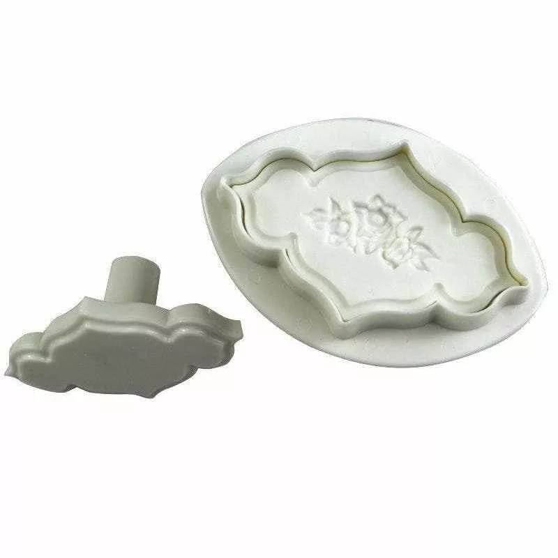 2 PC Set Flower in Frame Sugarcraft Plunger Cutters