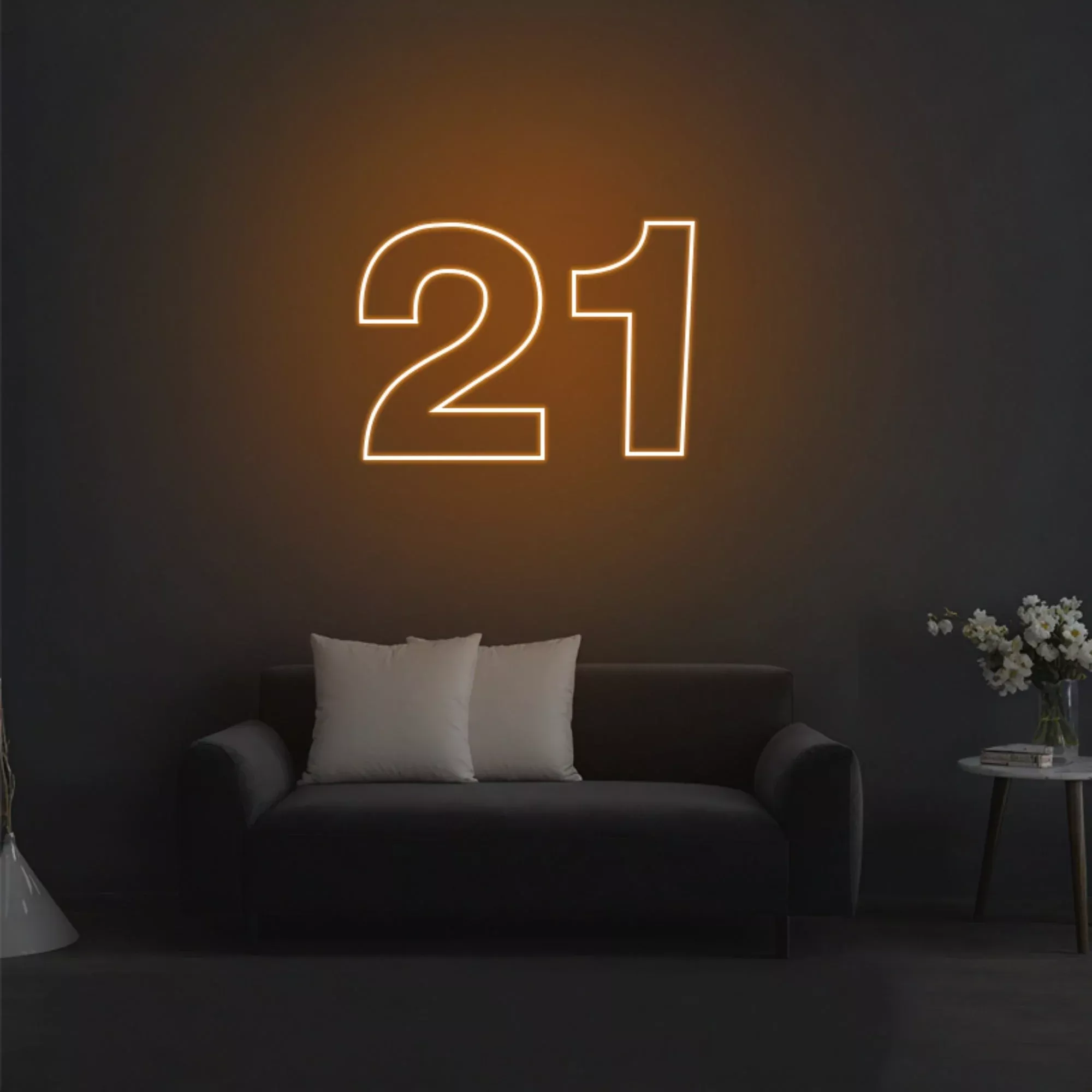 21 Neon Sign, Custom Your Own Number Neon Sign for Events