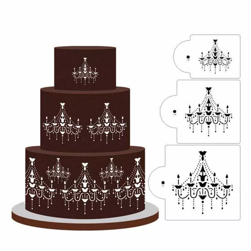 3 PC Ballroom Chandelier Stencil Sheets | Bakell