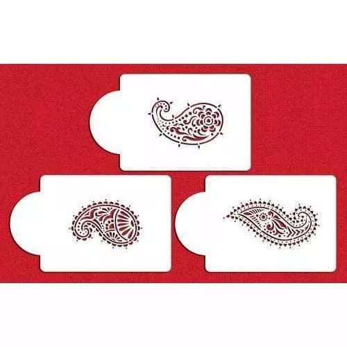 3 PC Damask Paisley Decorating Stencils | Bakell