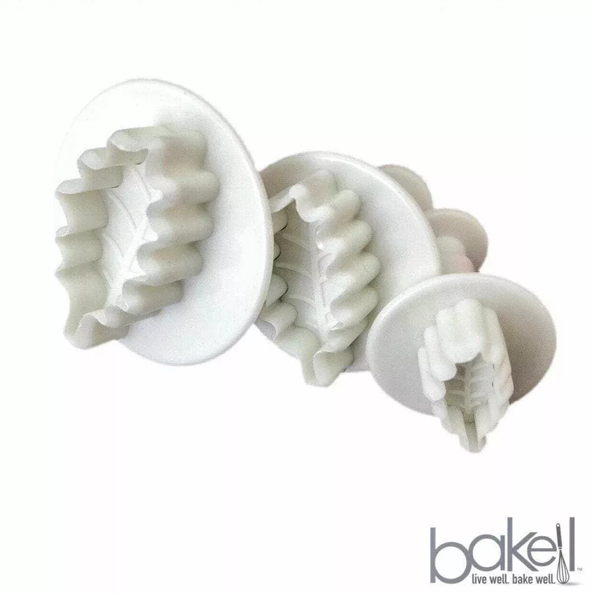 3 PC Holly Leaf Plunger Impression Cutter Set