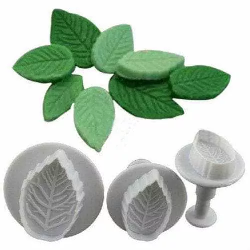 3 PC Leaf Impression Plungers and Cutters Set