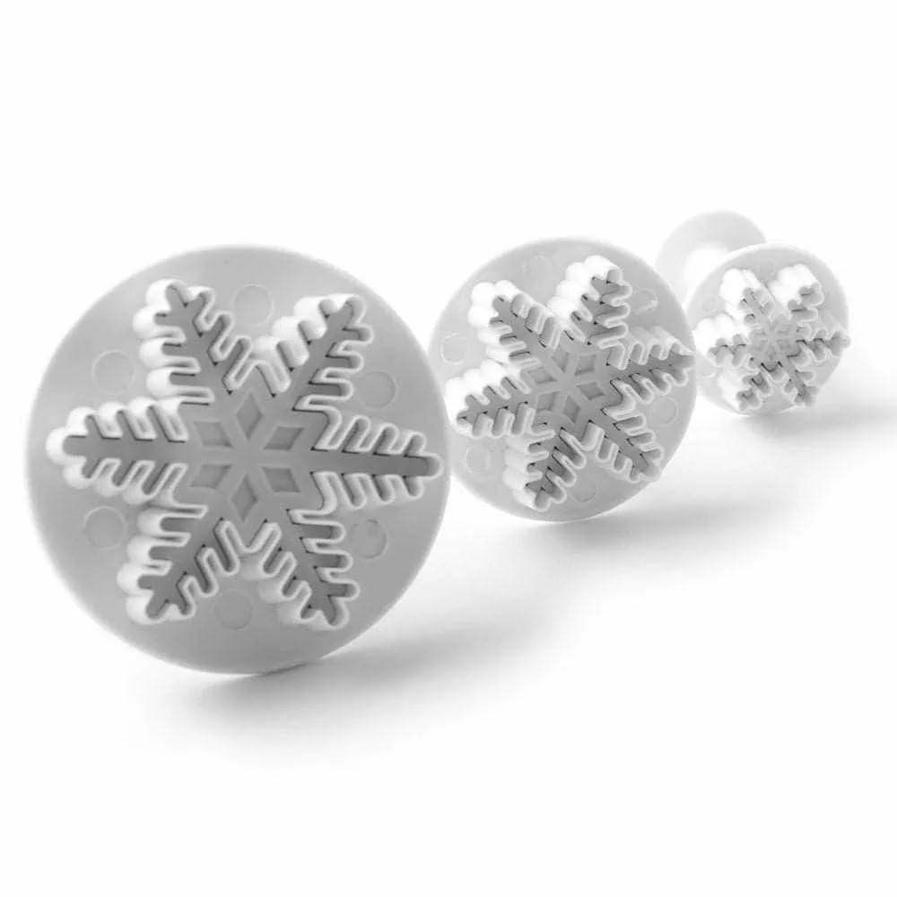 3 PC- Snowflake Impression Cutters