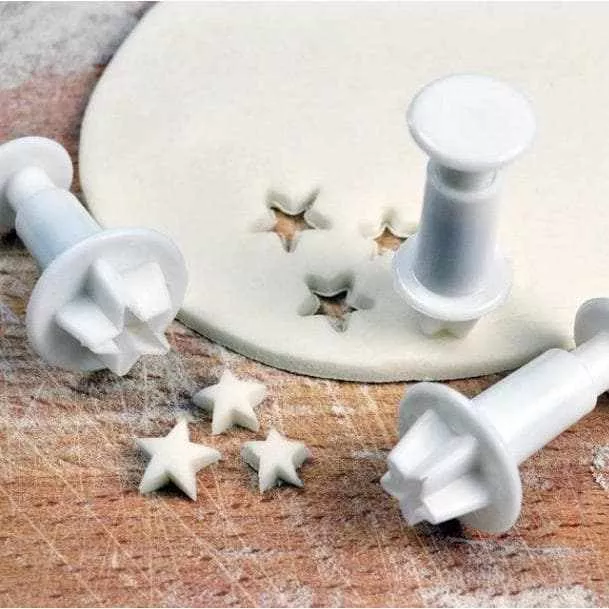 3 PC Star Cutters Set, Fondant and Gumpaste Plungers