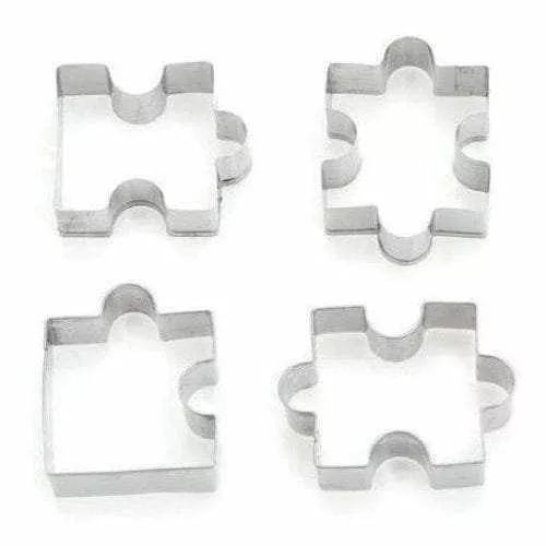 4 PC Fitted Puzzle Pieces Cookie Cutter Set