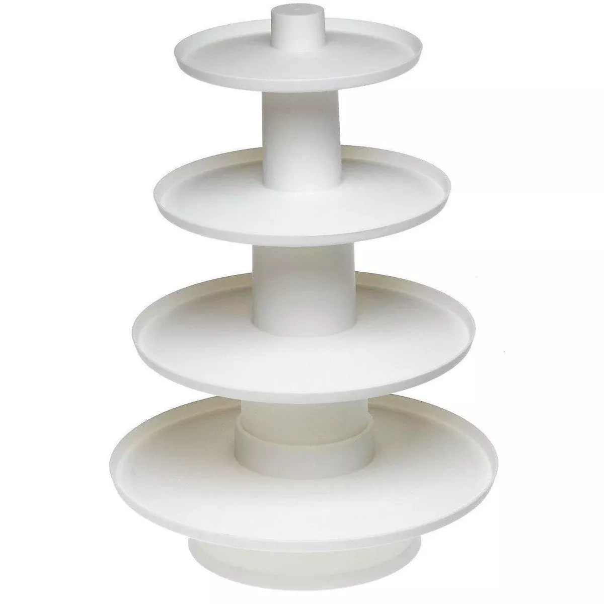 4 Tier White Stacked Cupcake and Dessert Display Tower Stand