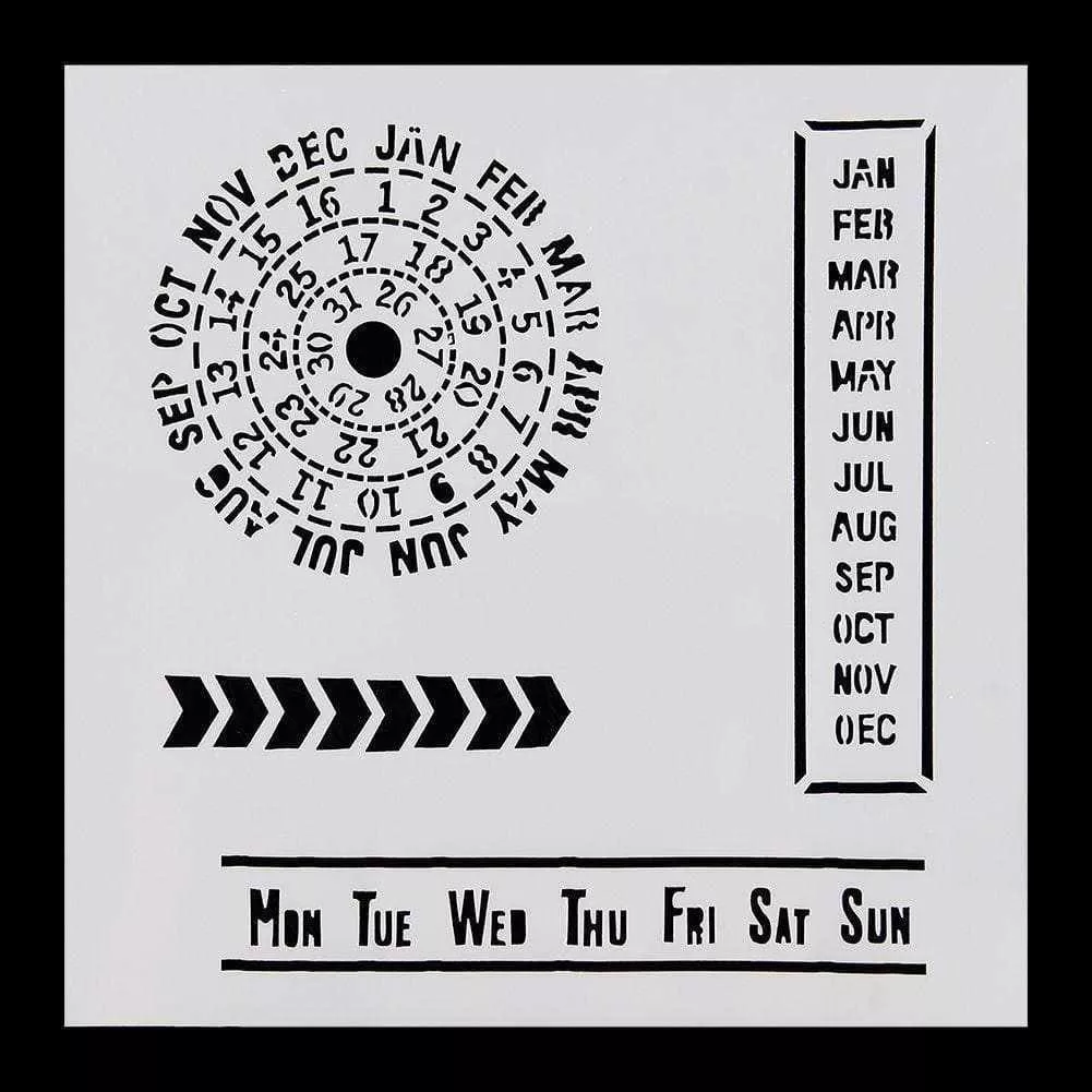 5x5 Ancient Mayan Sun Dial Calendar Print Stencil | Bakell