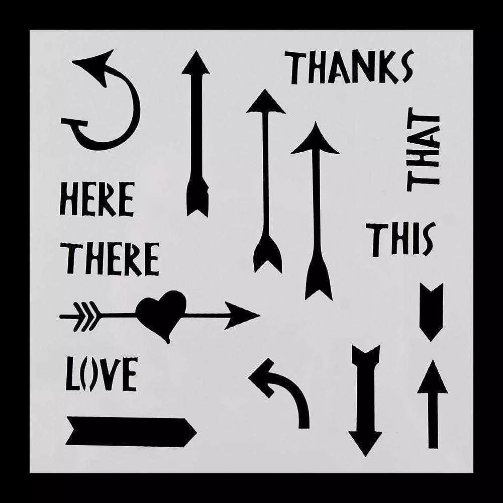 5x5 Arrows and Gestures Stencil | Bakell