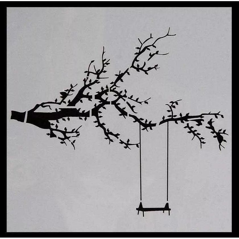 5x5 Branch with Swing Pattern Print Stencil | Bakell