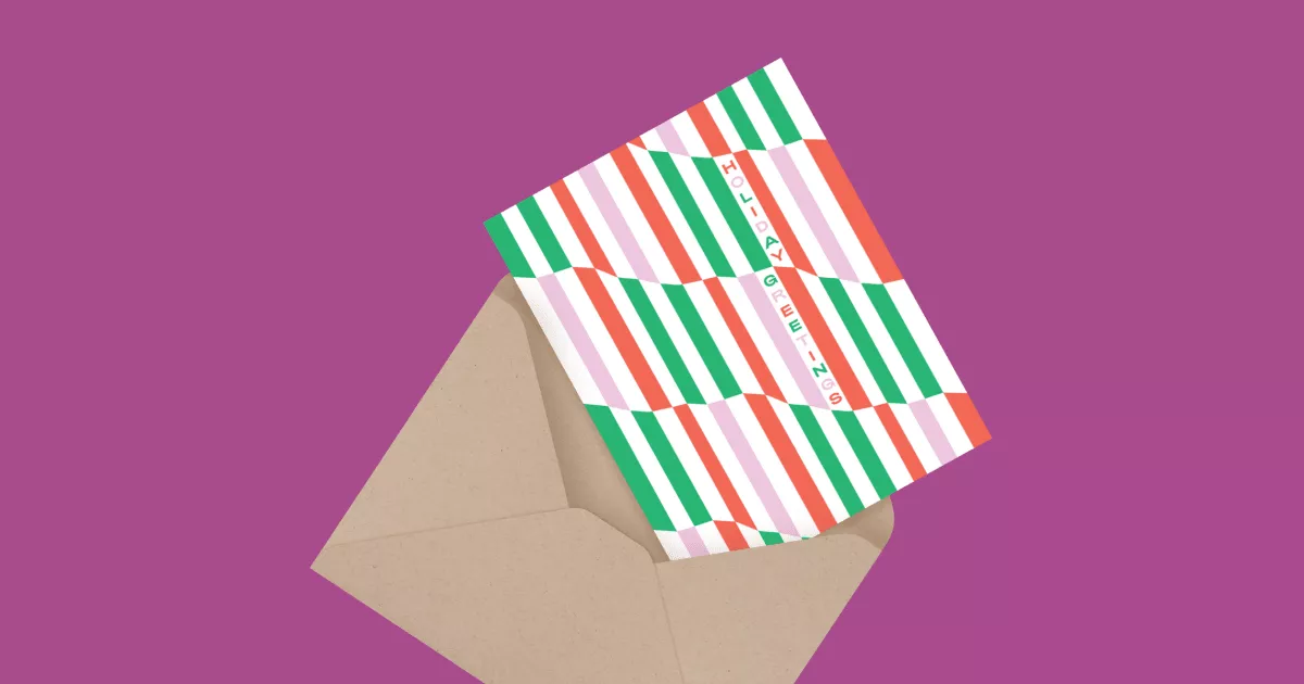 Abstract Stripes Pattern Holiday Greetings