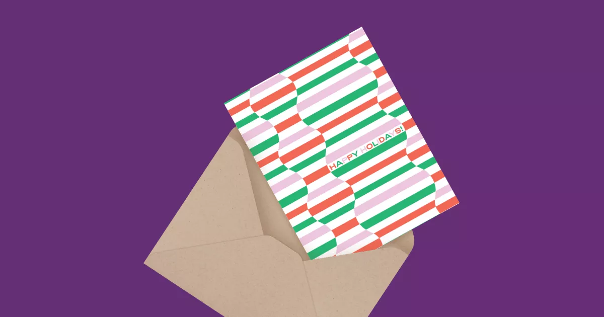 Abstract Waves Pattern Happy Holidays