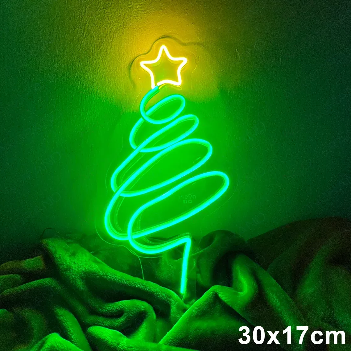 (Add This Gift to Your Cart) Christmas Tree Neon Sign Standing Base Xmas LED Light