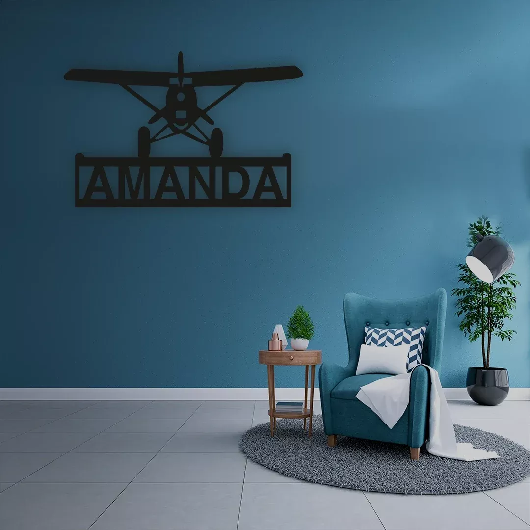 Airplane Name Custom Metal Monogram