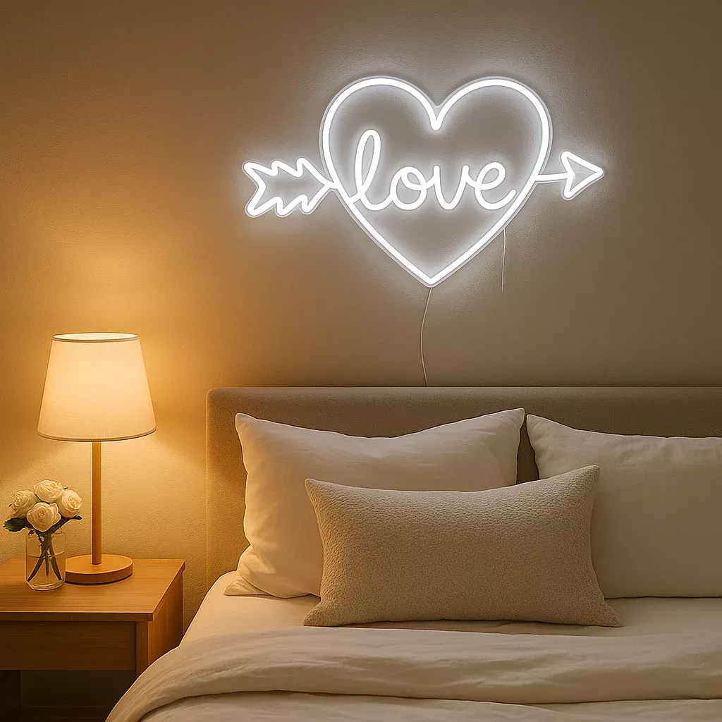 Arrow Heart Love Custom Neon Sign