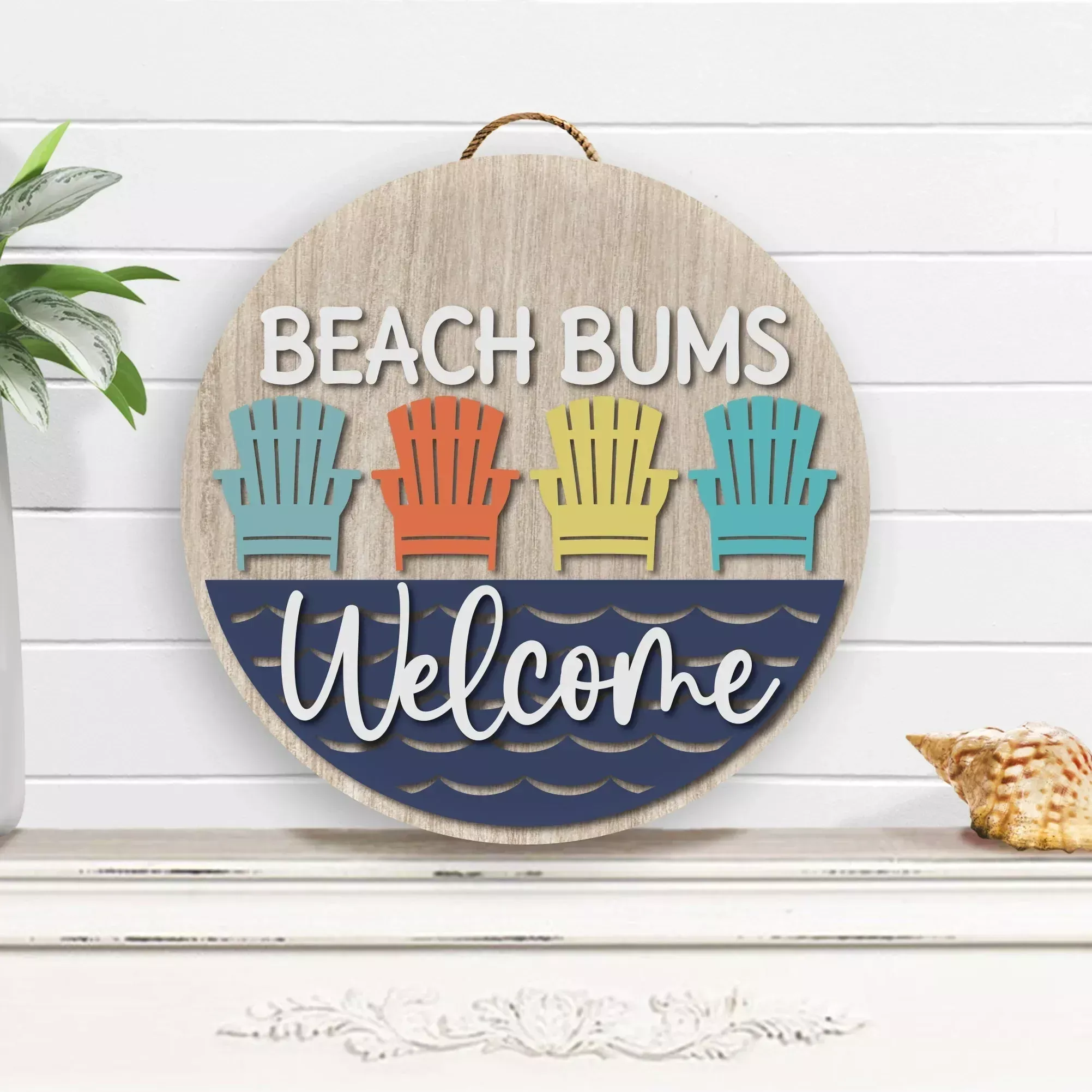 Beach Bums Front Door Decor