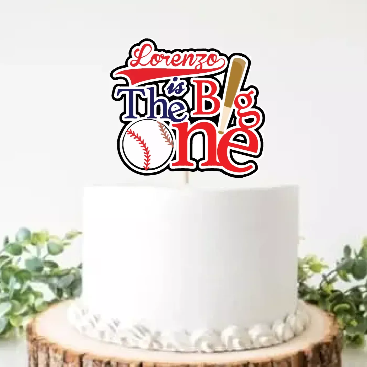 The Big One Baseball Cake Topper
