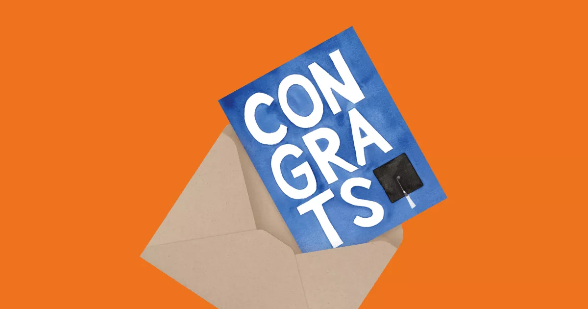 Blue Congrats Grad