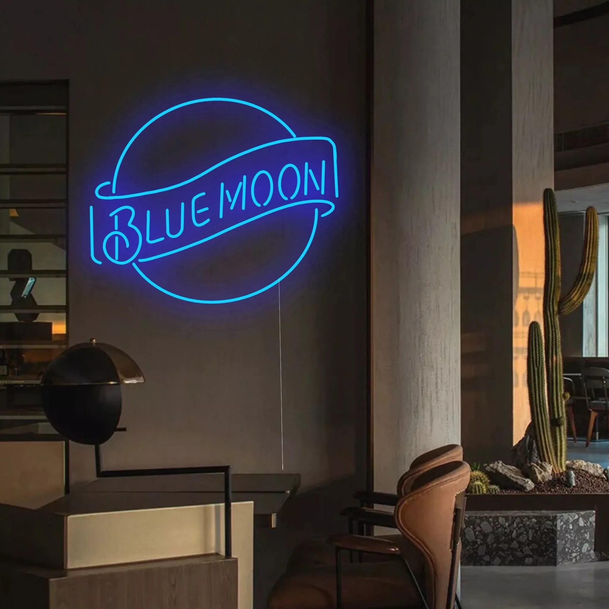 Blue Moon Beer Neon Sign
