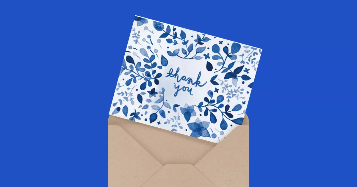 Blue Watercolor Thank You