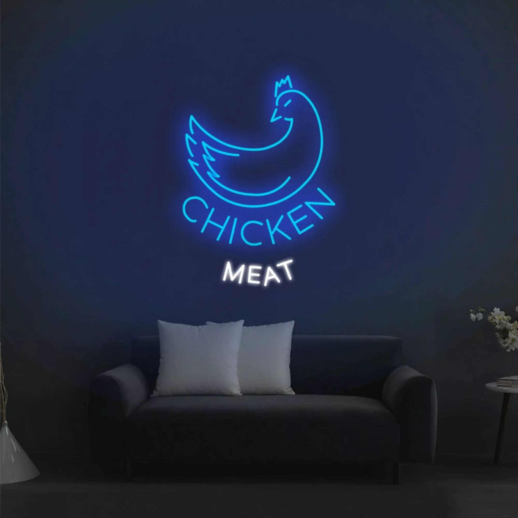 Chicken Meat LogoNeon Sign for Roast Chicken Restaurant
