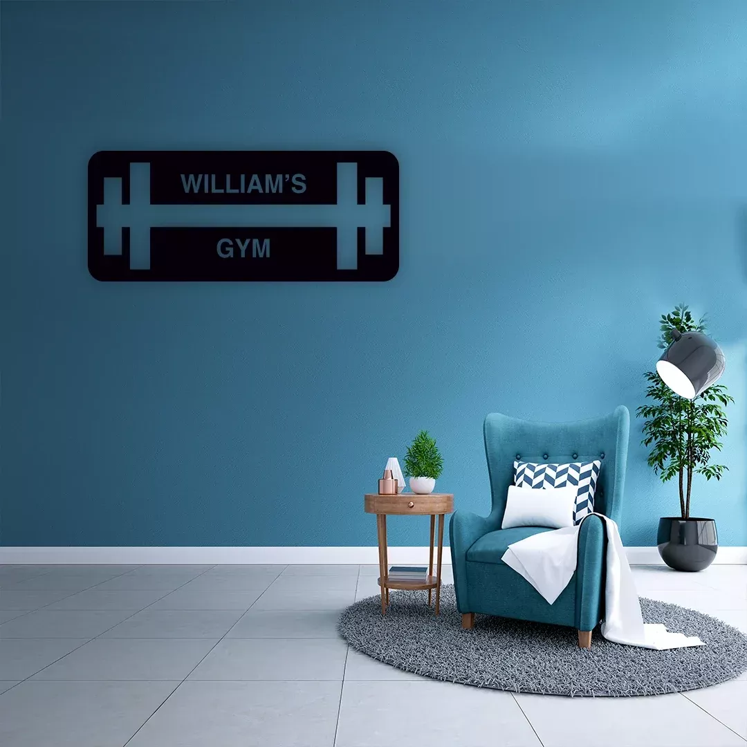 Custom Gym Name Metal Monogram