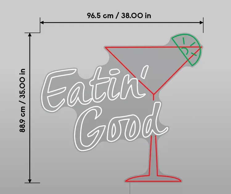 Eatin Good Martini 38”LED neon sign
