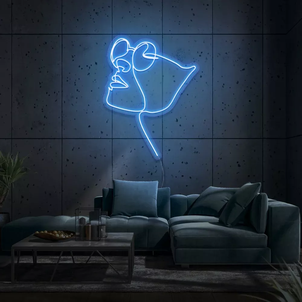 Face with Glasses LED Neon Sign