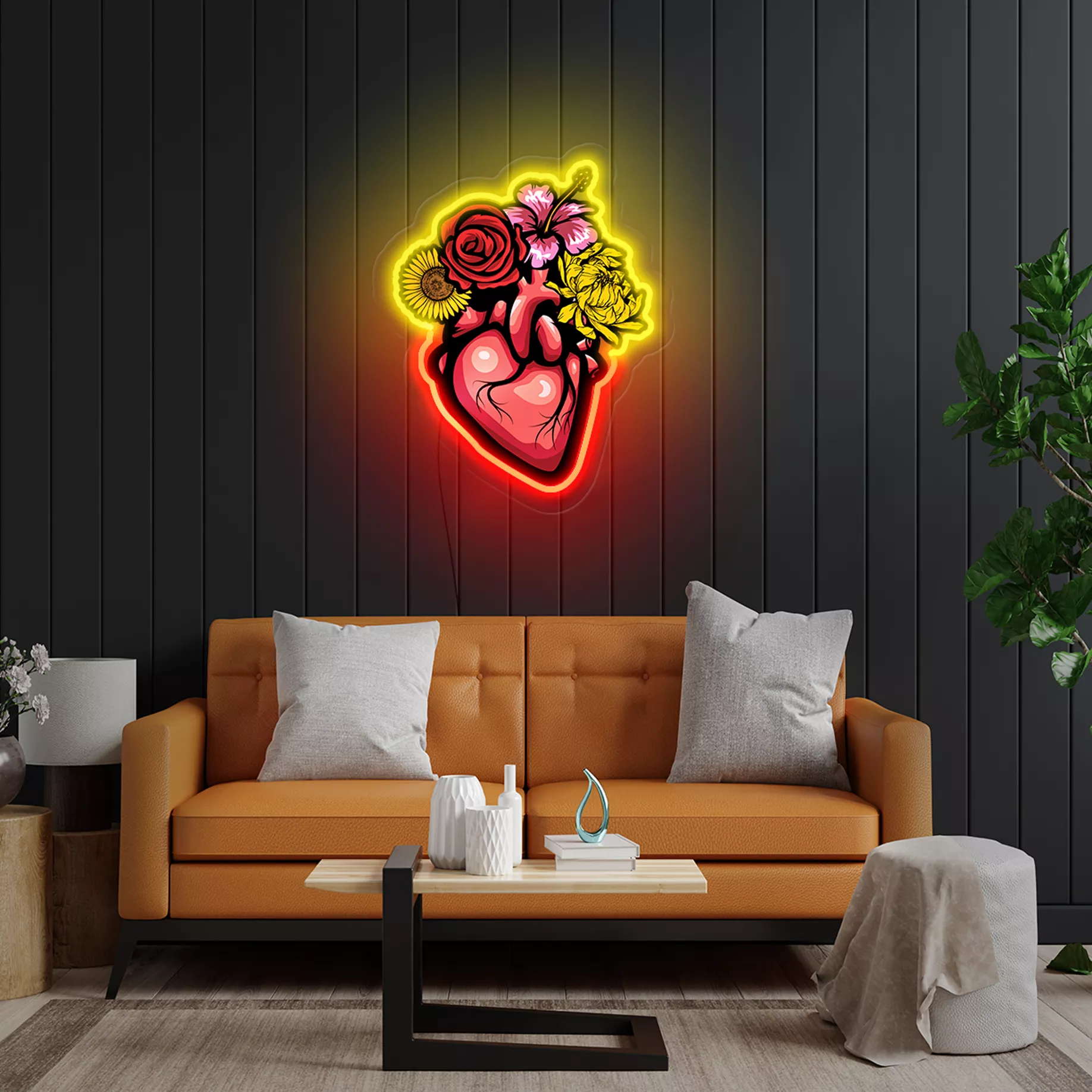 The Floral Heart Neon Sign