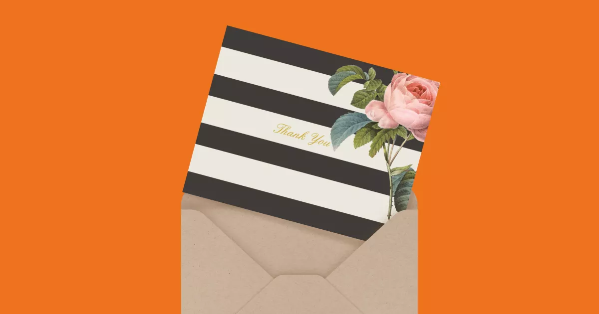 Floral Stripe Thank You