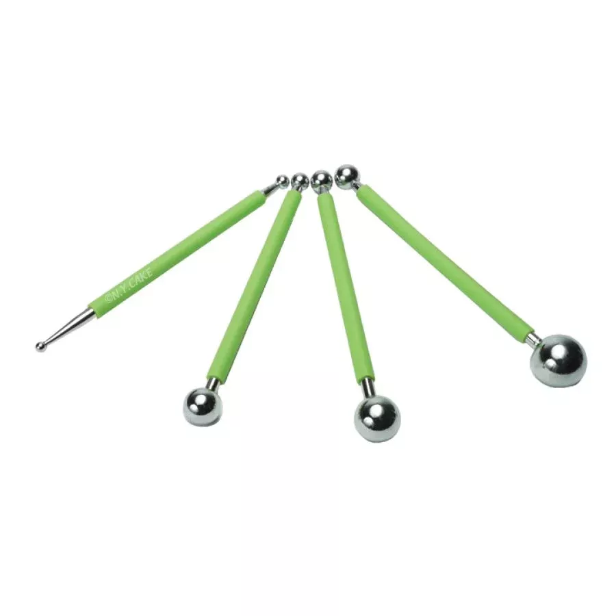 Fondant Ball Tool Set – Gum Paste & Cake Decorating Modeling Tools (Set of 4)
