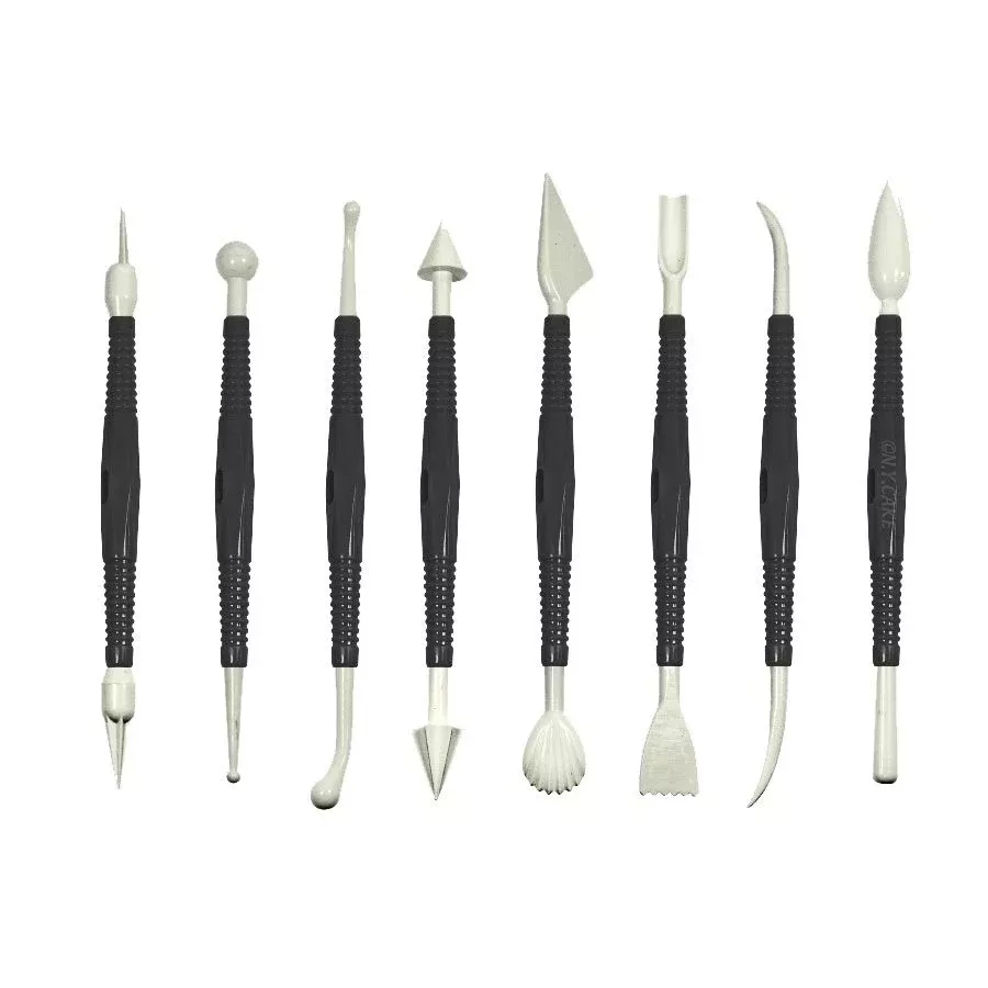 Fondant & Gum Paste Modeling Tools Set – 8 Piece Cake Decorating Tool Kit (Black)