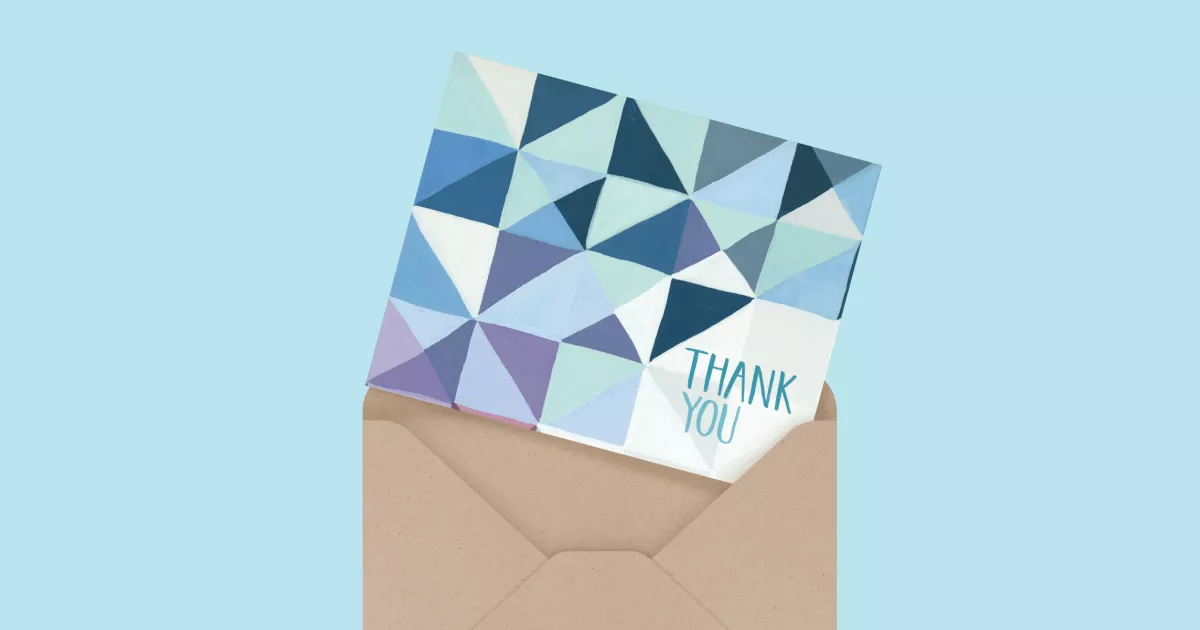 Geometric Blue Thank You