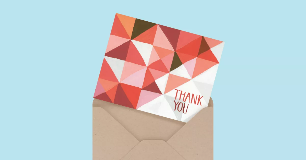 Geometric Red Thank You