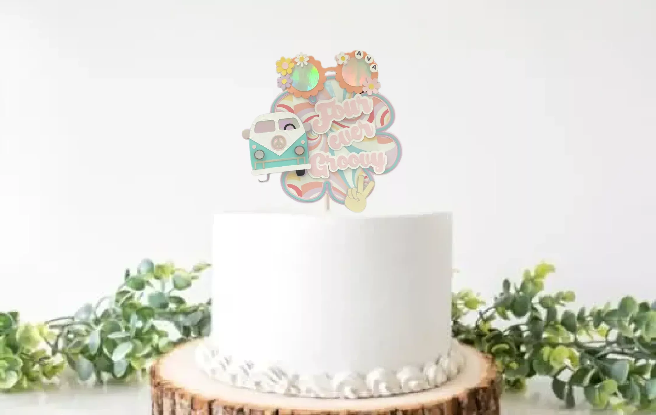 Groovy Birthday Cake Topper