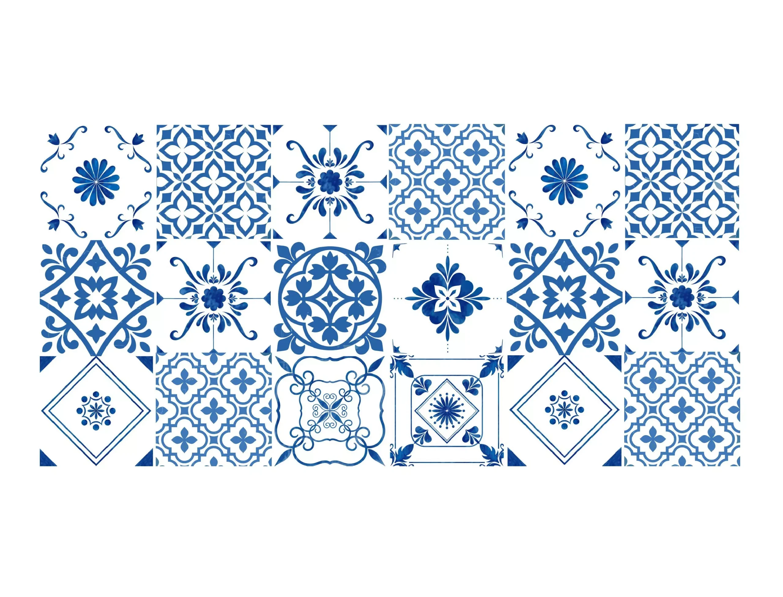 Italian Blue & White Tile Cake Strip