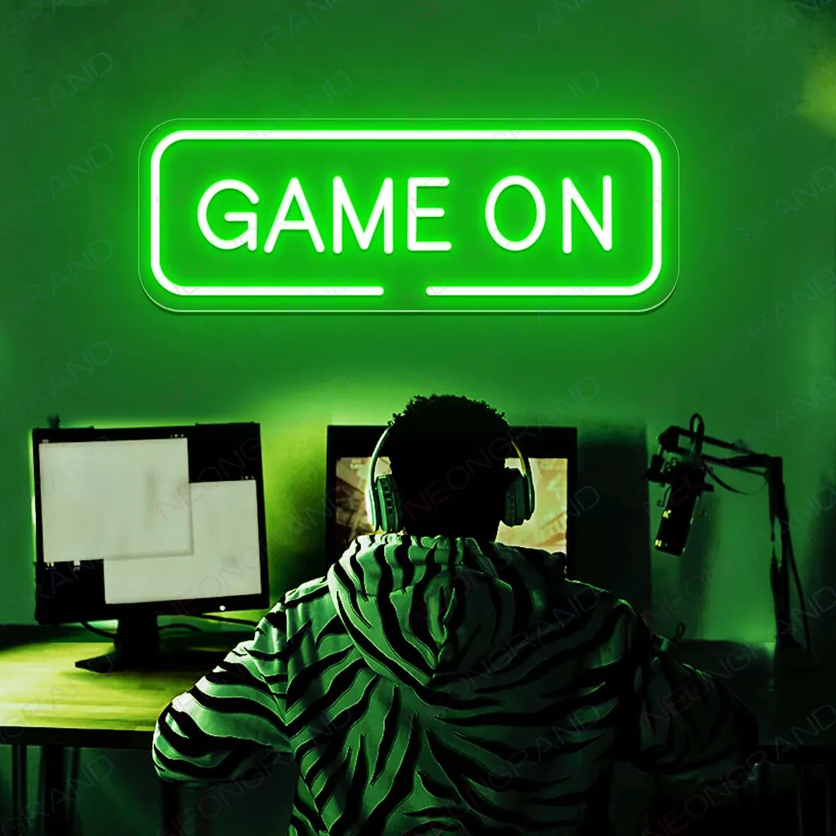 Large Super Bright Game On Neon Sign Arcade Led Light Remote Included
