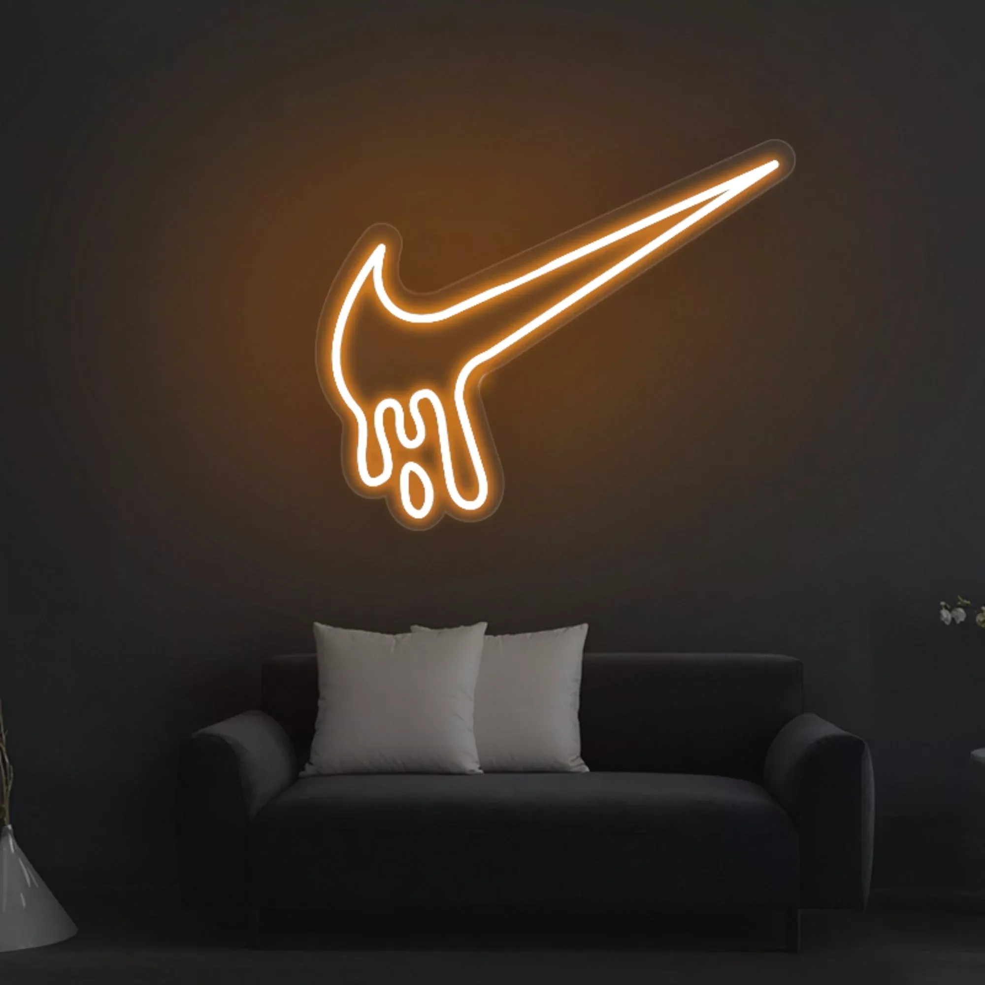 Melting Nike Neon Sign, Dripping Nick Neon Sign