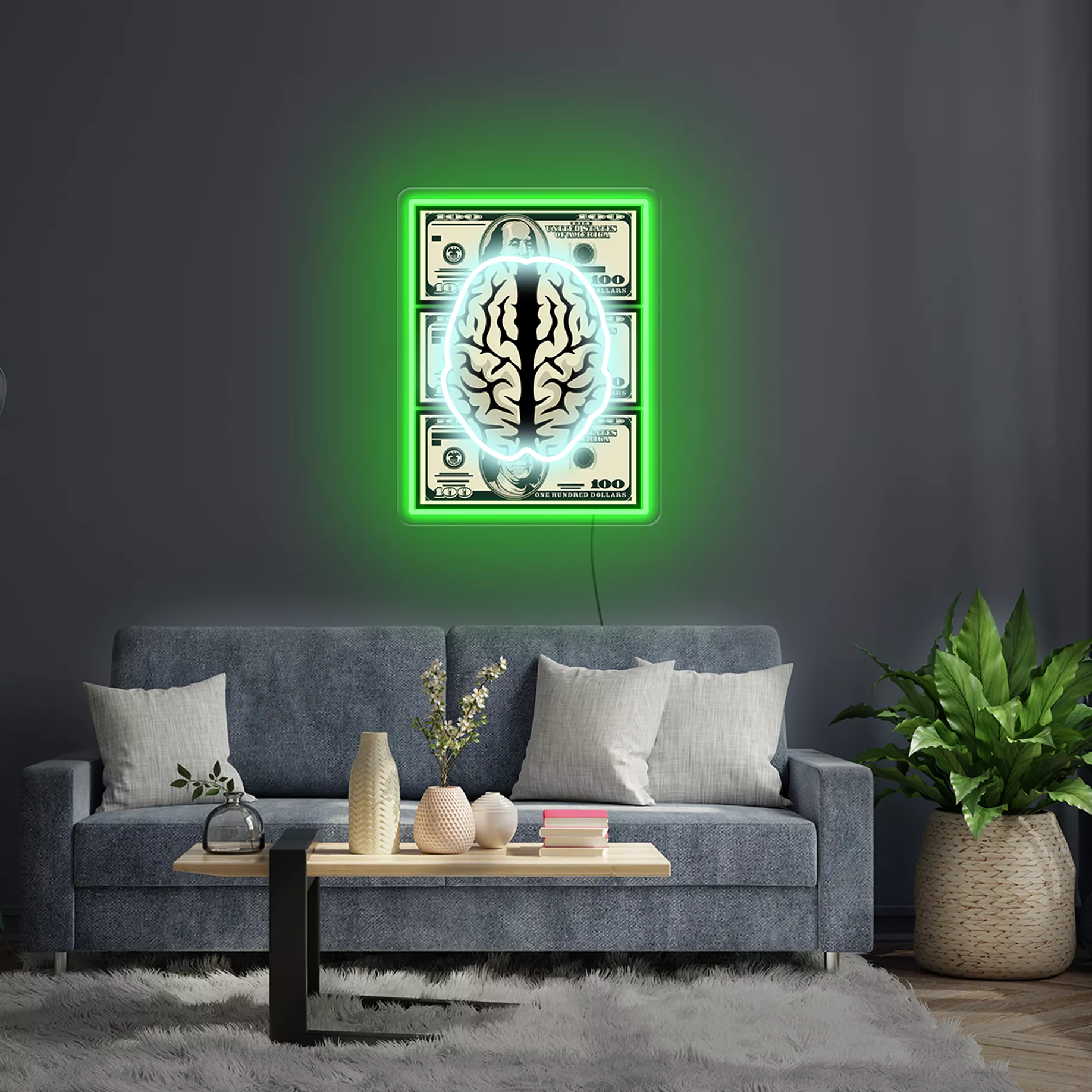 Money Never Sleeps Neon Sign