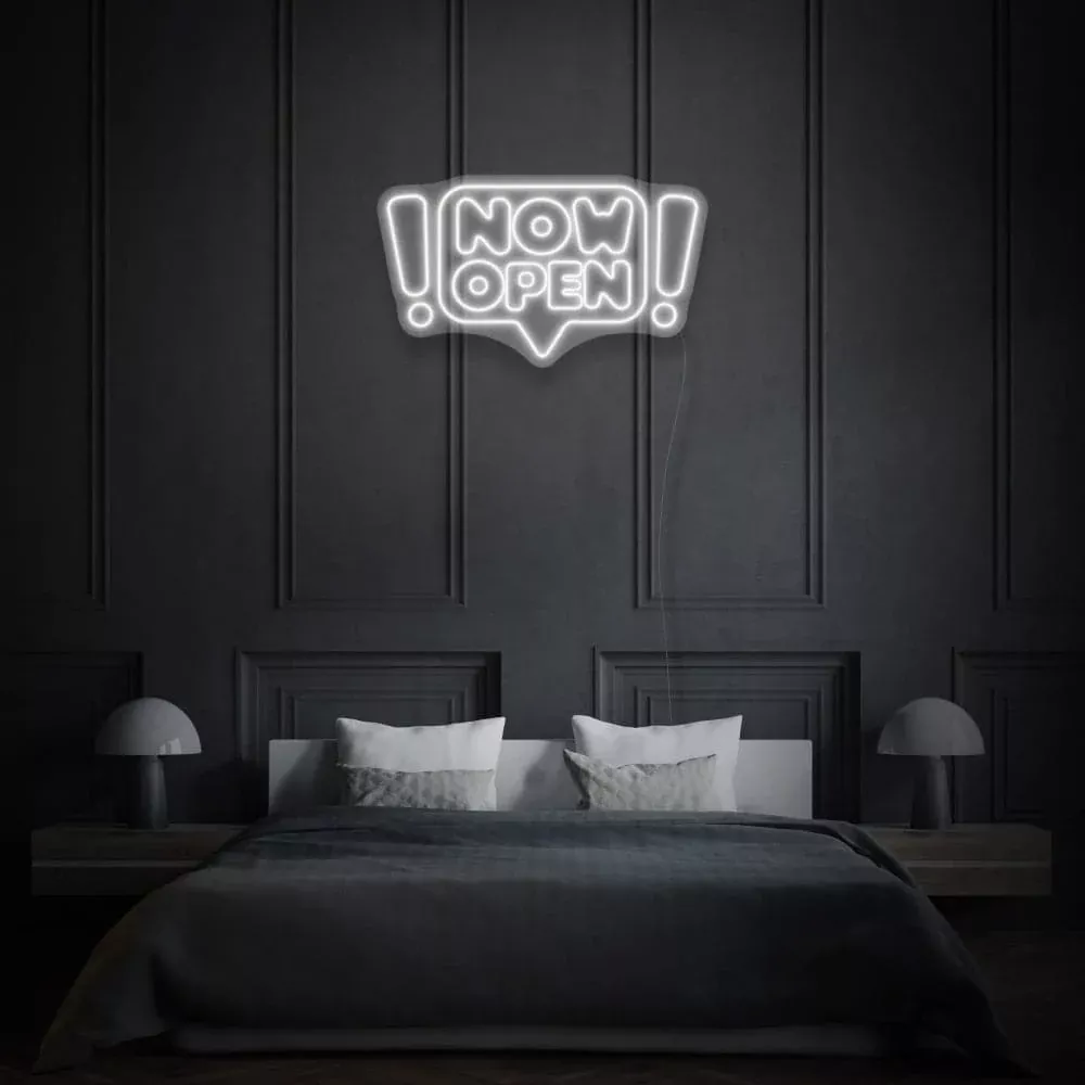 !Now Open! LED Neon Writing In Comic Cloud LED Neon Sign