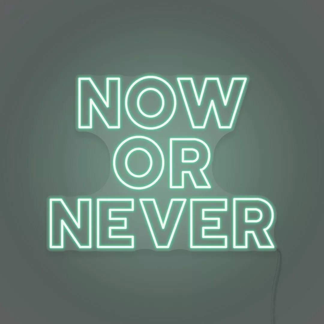 Now or Never LED Neon Sign