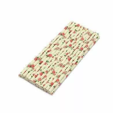 Off White Floral Cake Pop Party Straws