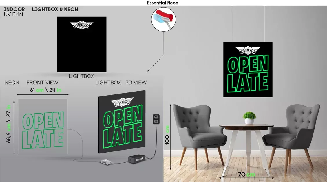 Open LateWingstop by YellowpopLED neon sign